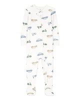 Baby Car Print Zip-Up PurelySoft 1-Piece Pyjamas