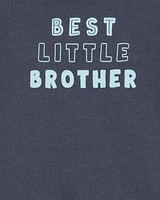 Baby Best Little Brother Short-Sleeve Bodysuit - Blue