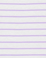 Baby Striped Flutter Short-Sleeve Tee - Purple