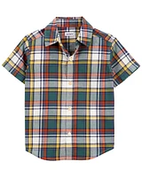 Plaid Button-Front Shirt