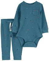 Baby 2-Piece Camp Print Bodysuit Pant Set