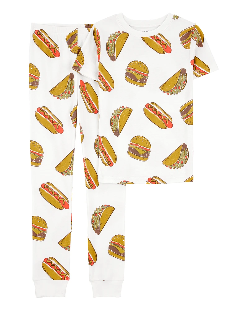 Kid 2-Piece Food Print 100% Snug Fit Cotton Pyjamas