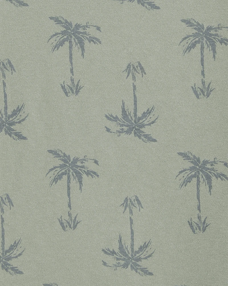 Boys Palm Tree Cotton-Blend - Green
