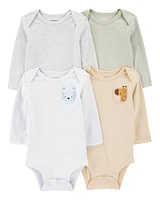 Baby 4-Pack Animal Pocket Bodysuits