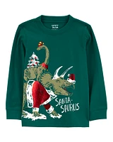 Toddler Christmas Dinosaur Graphic Tee