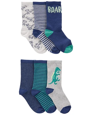 Kid 6-Pack Dinosaur Crew Socks