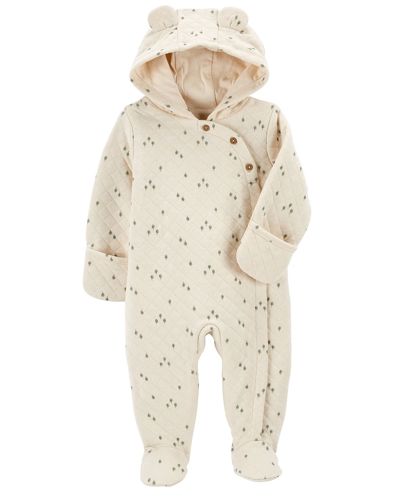 Baby Hooded Quilted Jumpsuit