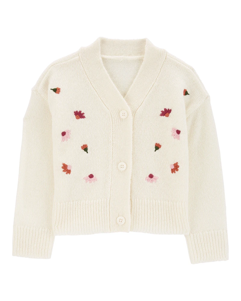 Baby Floral Sweater Knit Cardigan