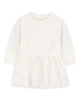 Baby Glitter Long-Sleeve Cotton Dress