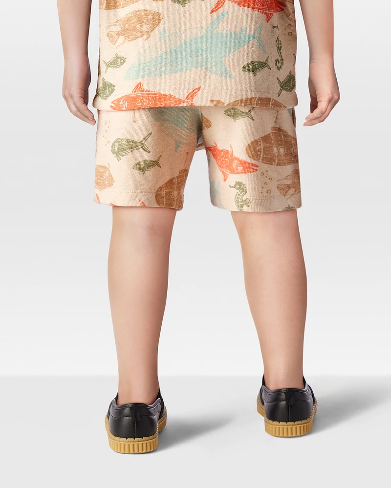 Toddler Sea Print Pull-On Shorts