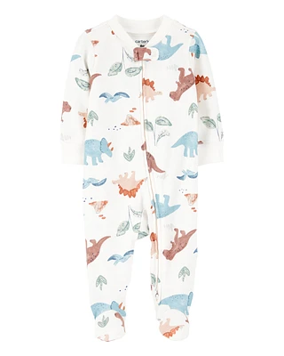 Baby Dinosaur 2-Way Zip Cotton Sleeper pyjamas