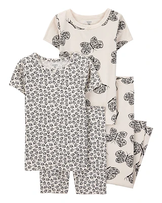 Kid 4-Piece Butterfly 100% Snug Fit Cotton Pyjamas