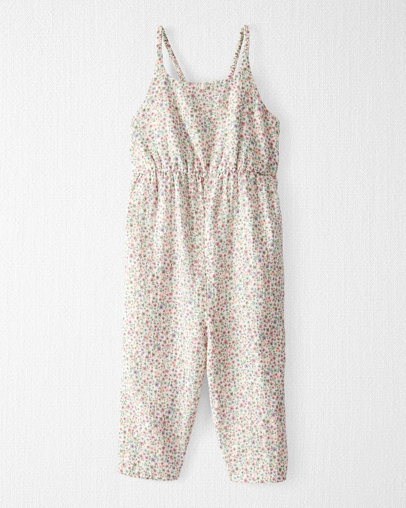 Toddler Organic Cotton Gauze Floral-Print Jumpsuit