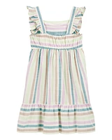 Kid Striped Flutter Sleeve Dress