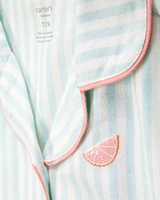 Kid Striped Loose Fit 2-Piece Pyjamas - Mint