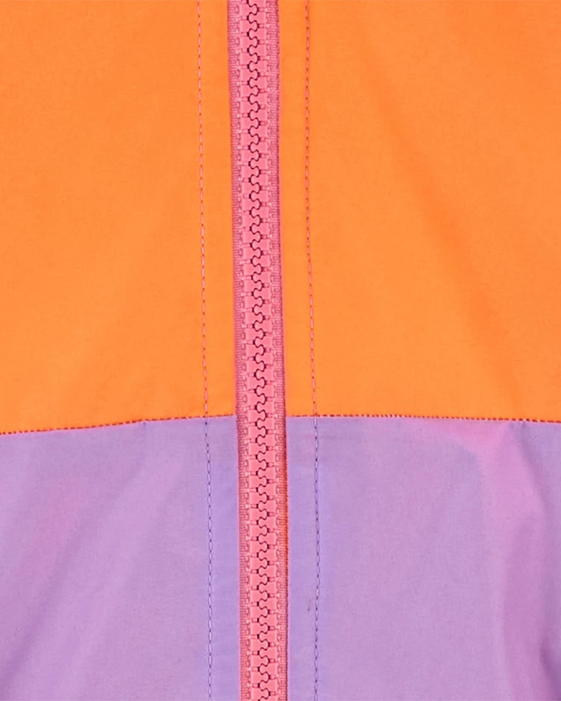 Kid Fleece-Lined Colourblock Rain Jacket