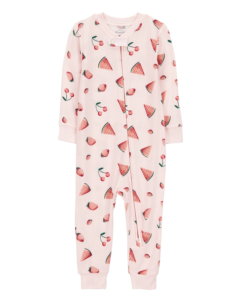 Toddler 1-Piece Fruit Zip-Up PurelySoft Footie Pajamas