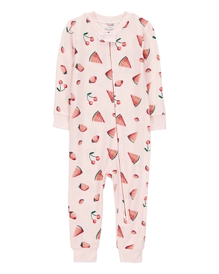 Toddler 1-Piece Fruit Zip-Up PurelySoft Footie Pajamas