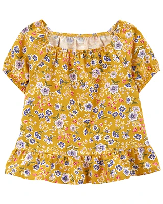 Kid Floral Peplum Top