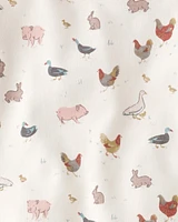 Baby Organic Cotton Pyjamas Barnyard Tails Print
