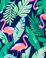 Kid 3-Piece Tropical Flamingo Print Rashguard Swim Set