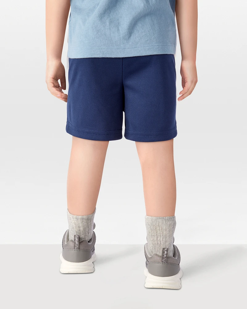 Toddler Boy Active Mesh Shorts - Navy