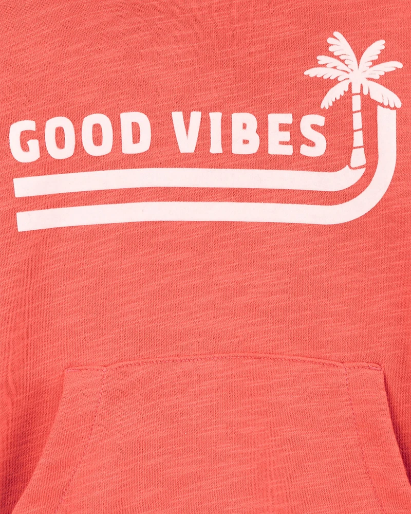 Toddler Palm Tree Knit Hoodie - Orange