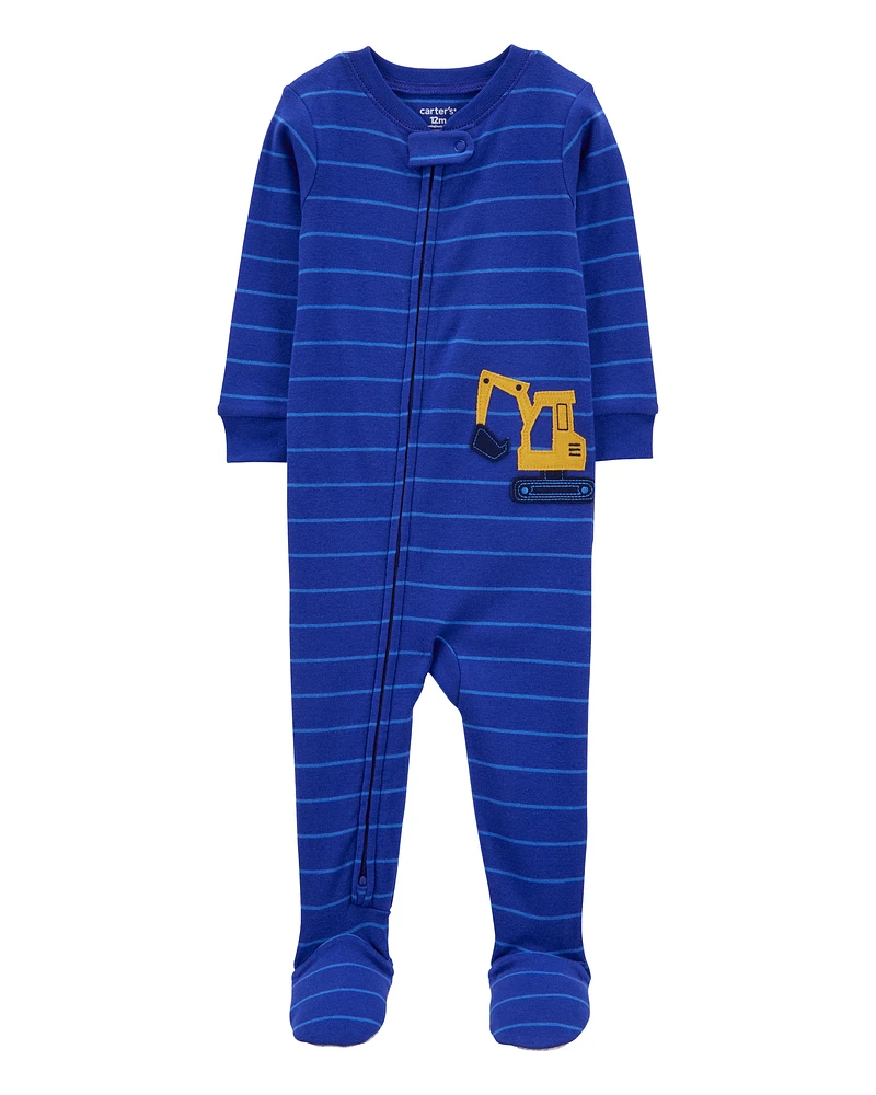 Toddler 1-Piece Construction 100% Snug Fit Cotton Footie Pyjamas