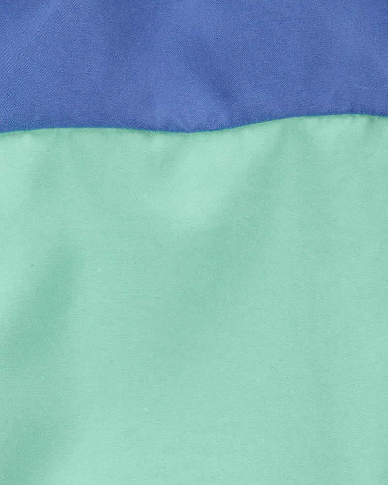 Kid Colourblock Swim Trunks - Green/Blue