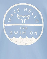 Baby Whale Rashguard Set - Blue