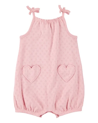 Baby Heart Pockets Cotton Romper