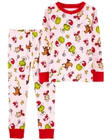 2-Piece Christmas Grinch Fleece-Lined Pyjamas