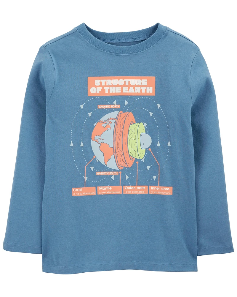 Kid Earth Diagram Blend Long-Sleeve Tee - Blue