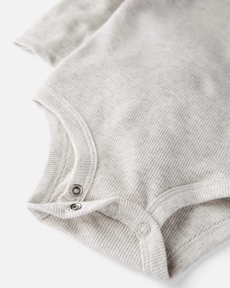 Baby Organic Cotton Rib Mock Neck Bodysuits