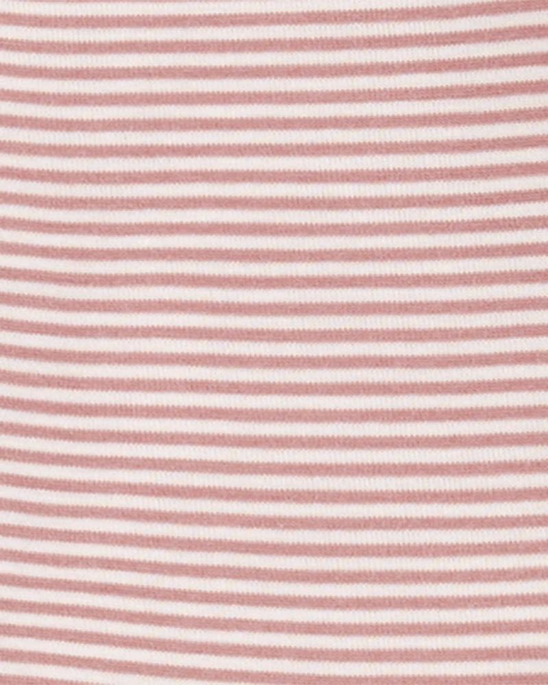 Baby Girl 1-Piece Striped PurelySoft Footie Pyjamas
