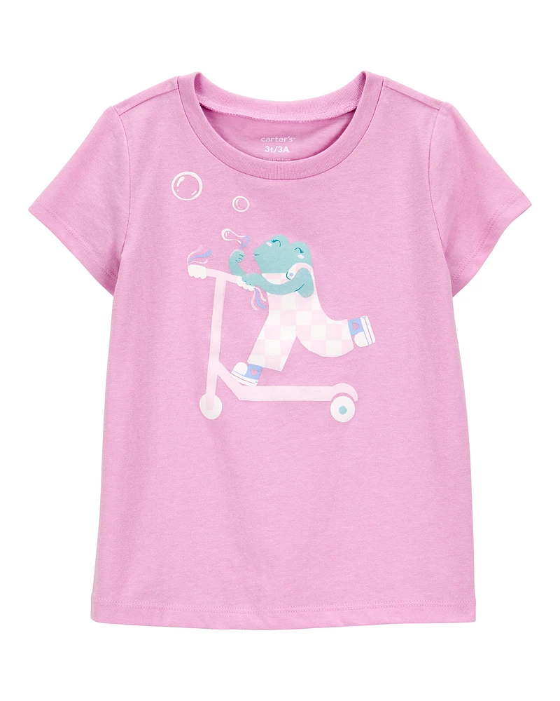 Toddler Scooter Frog Graphic Tee