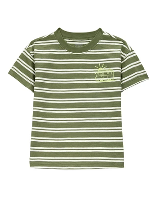 Baby Sun Striped Cotton Short-Sleeve Tee - Green