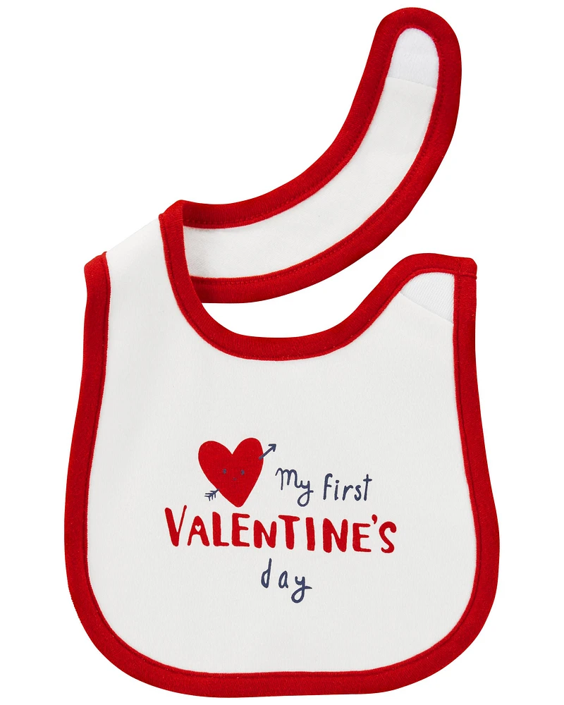 My First Valentine's Day Teething Bib