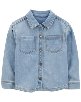 Kid Denim Button-Up Shacket