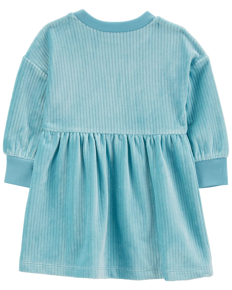 Baby Long-Sleeve Velour Dress