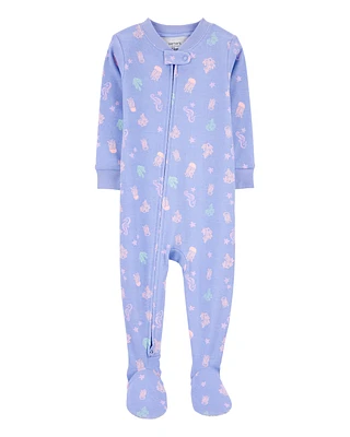 Toddler 1-Piece Jellyfish 100% Snug Fit Cotton Footie Pyjamas