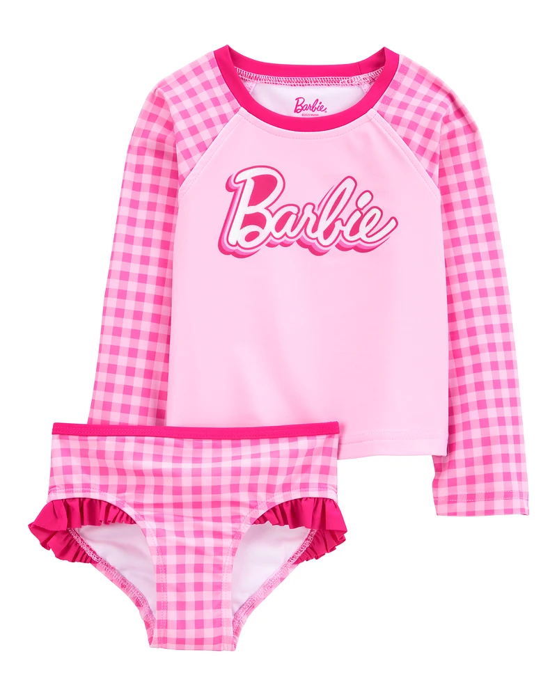 Toddler Barbie™ 2-Piece Rashguard Swimsuit Set - Pink