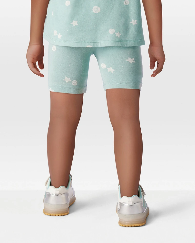 Toddler Sea Print Bike Shorts
