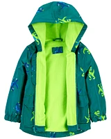 Baby Fleece Lined Dino Rain Jacket