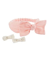 Baby 3-Pack Hair Clips & Headwrap Set