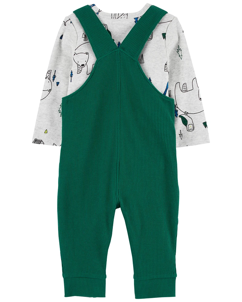 2-Piece Long-Sleeve Bodysuit & Thermal Coverall Set