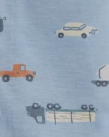 Toddler Boy 2-Piece Car Print Coat-Style Loose Fit Pyjamas