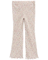 Toddler Floral Thermal Flare Pants