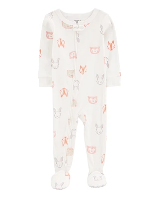 Toddler 1-Piece Animals 100% Snug Fit Cotton Footie Pyjamas