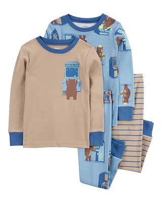 Toddler 4-Piece Bear Gamer 100% Snug Fit Cotton Pyjamas